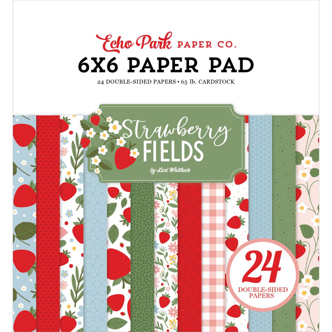 Echo Park Strawberry Fields Double-Sided Paper Pad 6"X6"