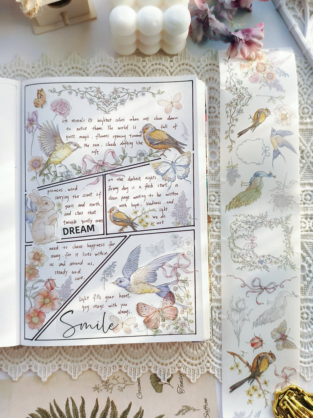 Vintage Garden Pre-cut Japanese Washi Tape [3.O]