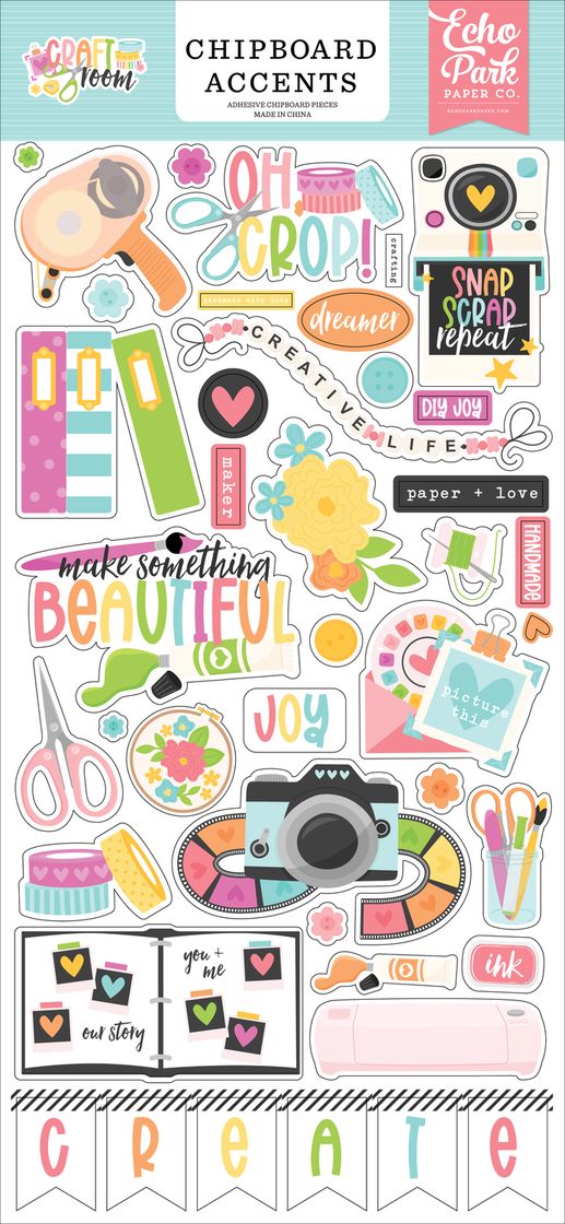 Echo Park Craft Room Chipboard Accents 6"X13"