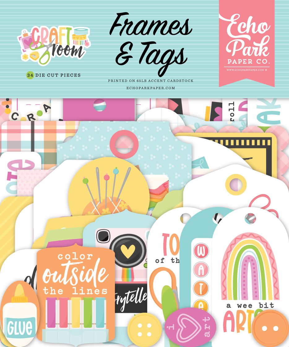 Echo Park Craft Room Frames & Tags Ephemera
