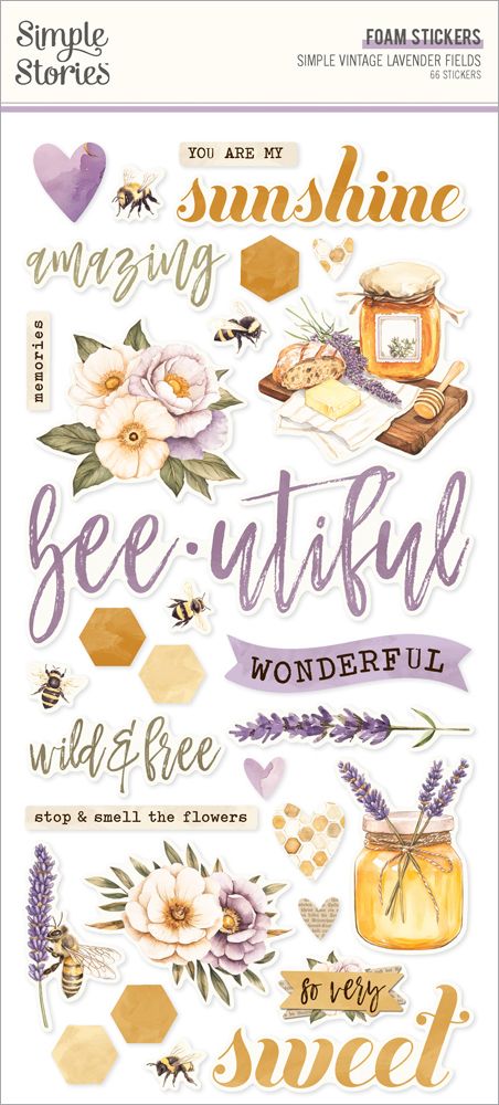 Simple Stories Lavender Fields Foam Stickers