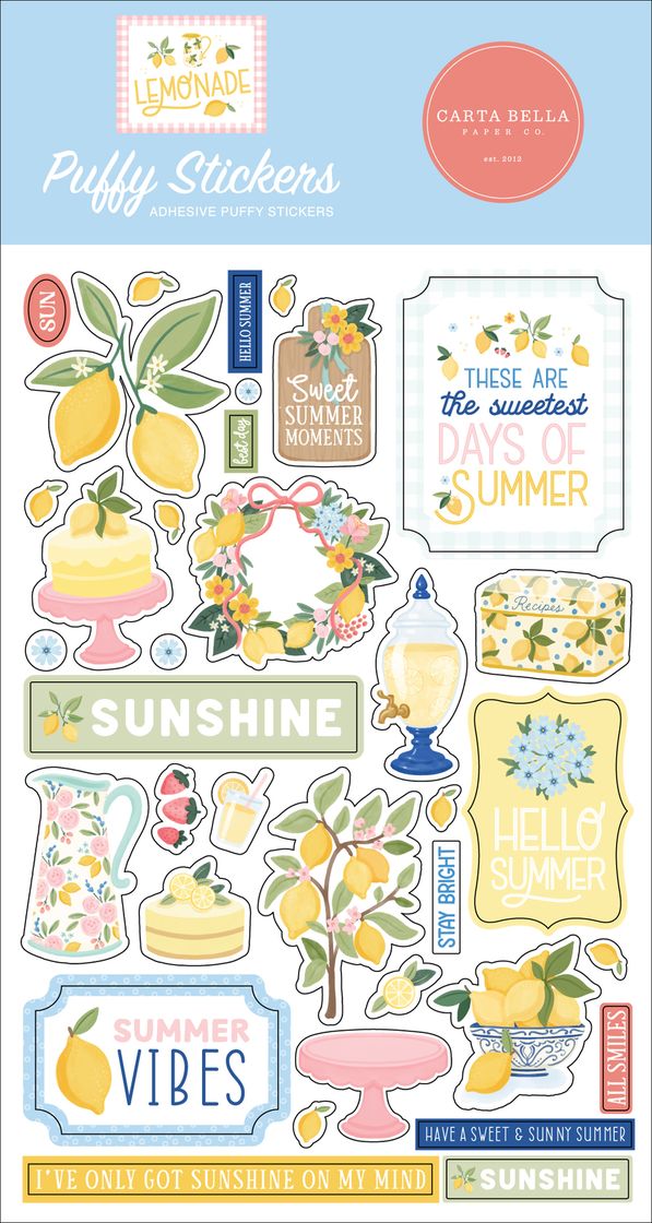 Carta Bella Lemonade Puffy Stickers