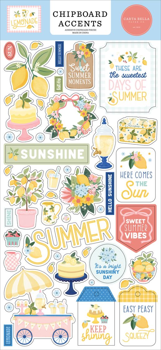 Carta Bella Lemonade Chipboard Accents 6"X13"