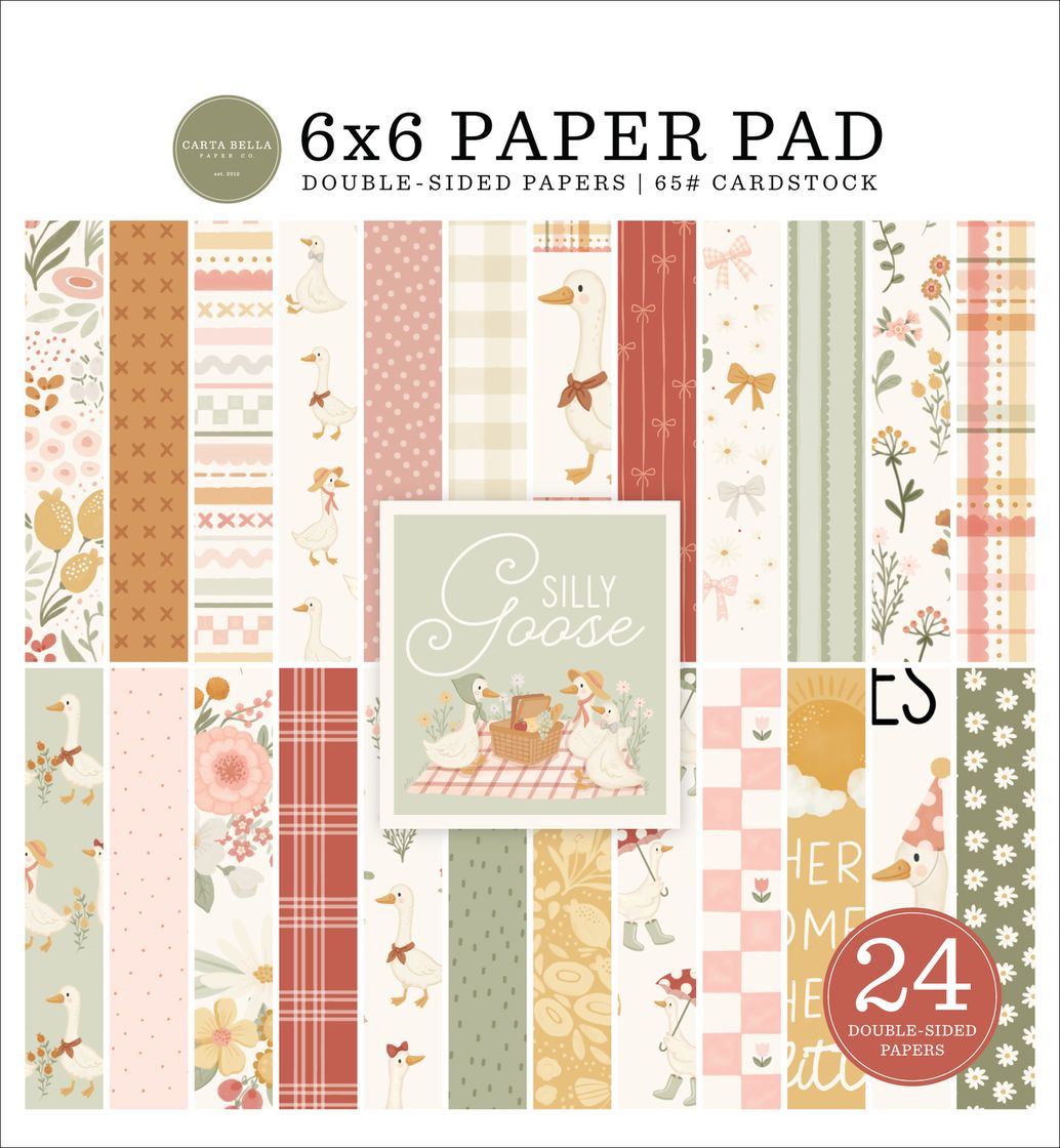Carta Bela Silly Goose Double-Sided Paper Pad 6"X6"